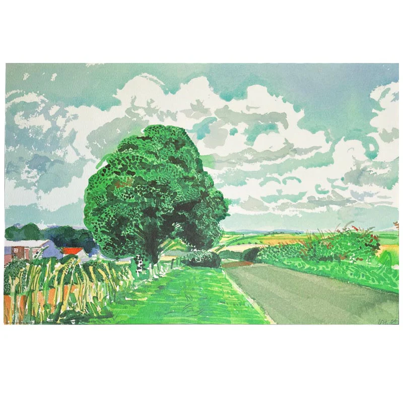 Road and Tree Near Wetwang ( from Midsummer: East Yorkshire) Poster by David Hockney - Image 4