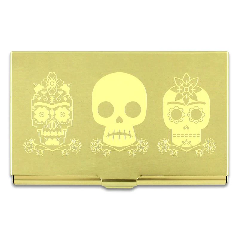 3 Skulls etched card case (based on an image by Frida Kahlo) - Image 2