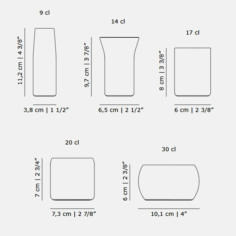 5 in 1 glasses - des. Joe Colombo, 1970, made by Cassina - Image 4