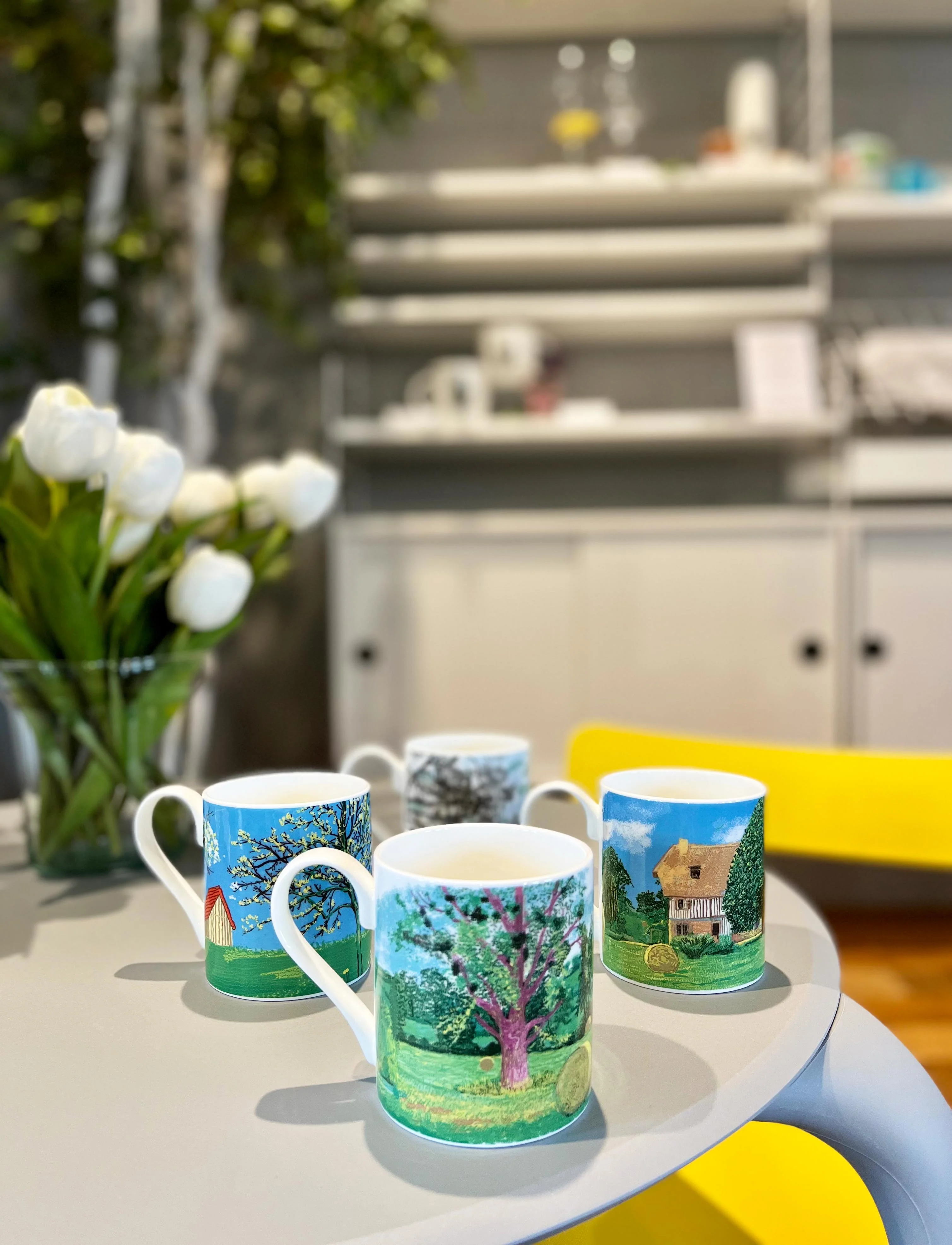 A Year in Normandie Mug by David Hockney (Purple Tree and Hay Bales) - Image 4