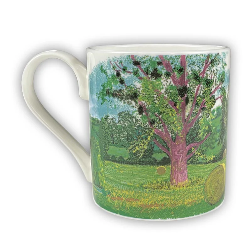 A Year in Normandie Mug by David Hockney (Purple Tree and Hay Bales) - Image 6