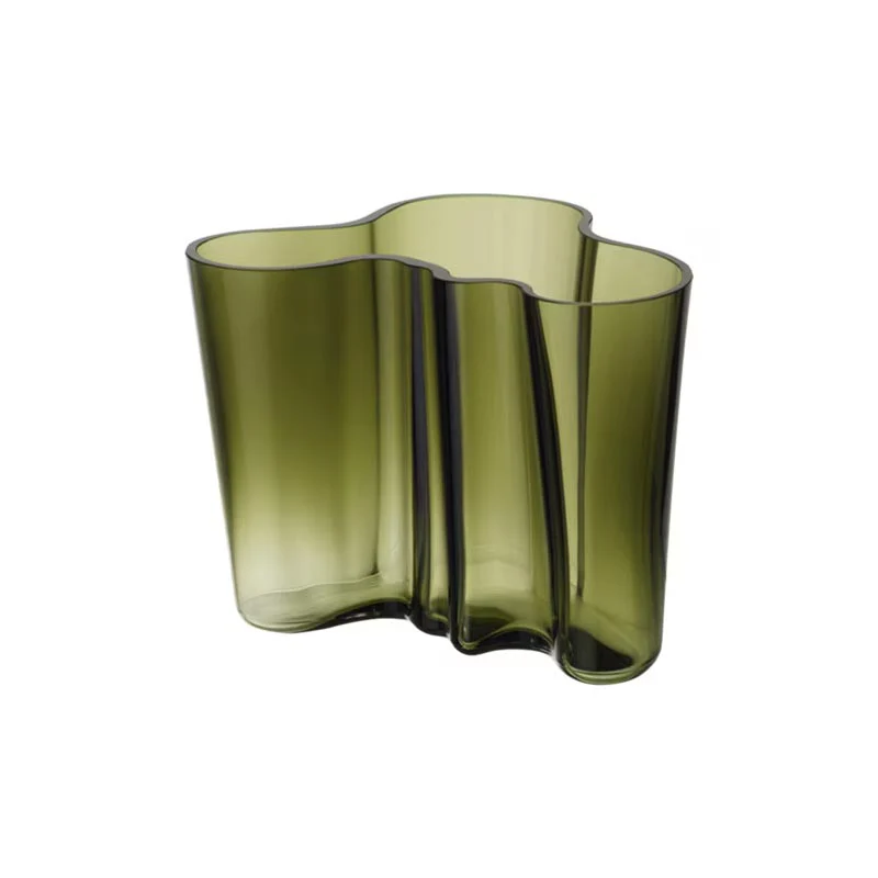 Aalto Vase Moss Green - 160mm - des. Alvar Aalto, made by Iittala Glass Factory - Image 2