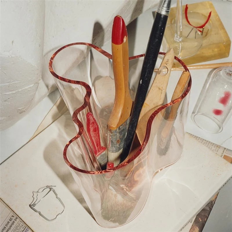 Aalto Vase - 160mm - salmon pink - des. Alvar Aalto, made by Iittala - Image 5
