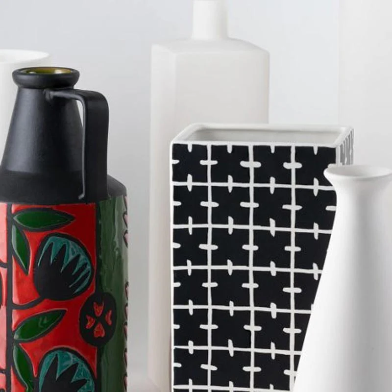 Prima Rectangular Optical Vase (ABA 11) - Matt black on matt white - by Nuoveforme - exclusive - Image 4