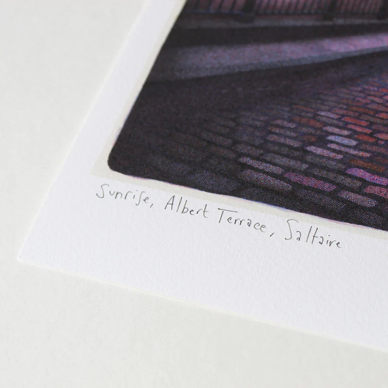 Sunrise, Albert Terrace, Saltaire signed limited edition giclée print by Nick Tankard - Image 3
