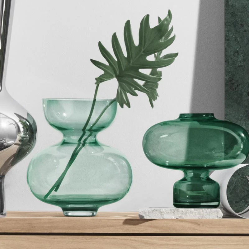 Alfredo Vase - Green glass, 25cm high - by Georg Jensen - Image 5