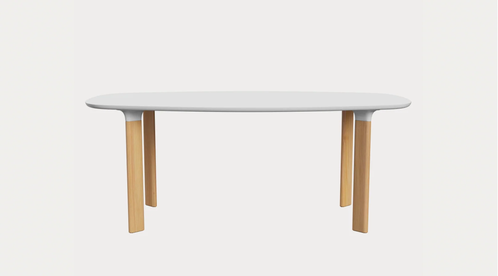 Analogue Dining table des. Jaime Hayon - White / Oak - made by Fritz Hansen