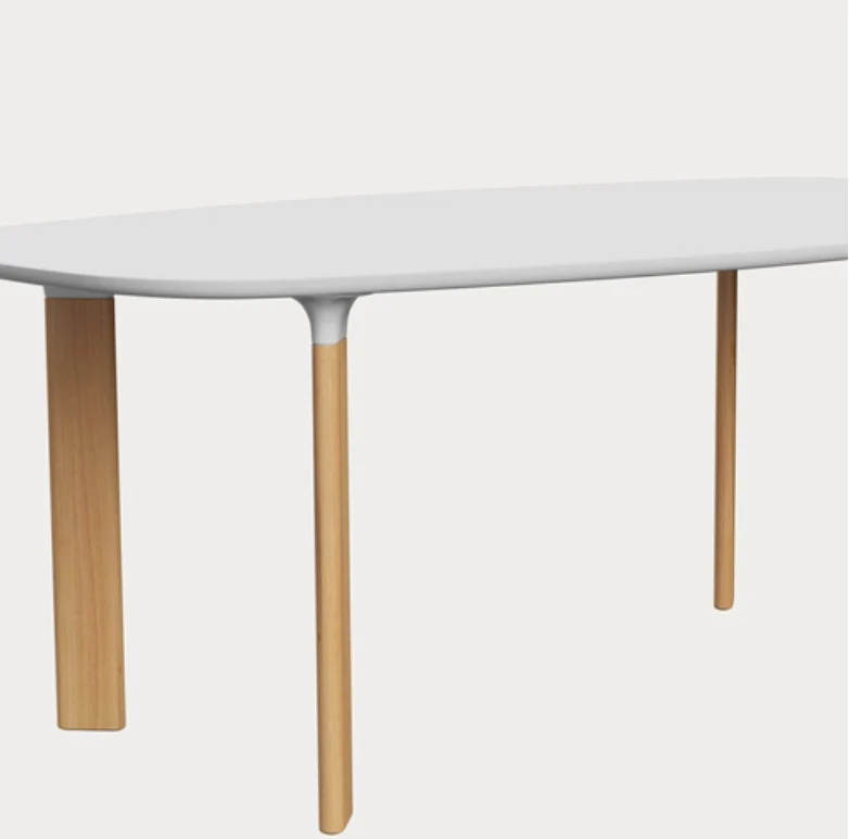 Analogue Dining table des. Jaime Hayon - White / Oak - made by Fritz Hansen - Image 8