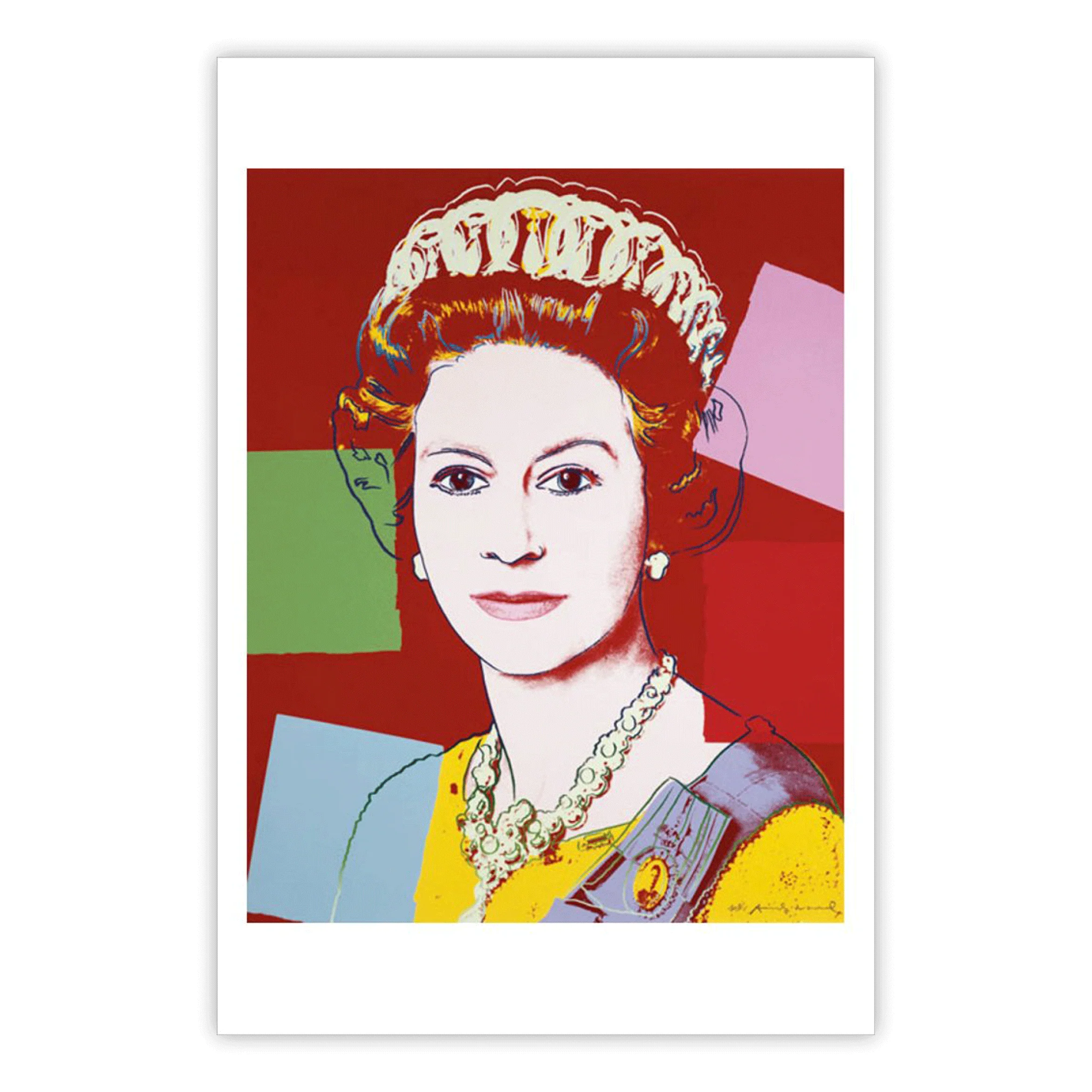 Reigning Queens: Queen Elizabeth II of the United Kingdom, 1985 (dark outline) poster by Andy Warhol - Image 2