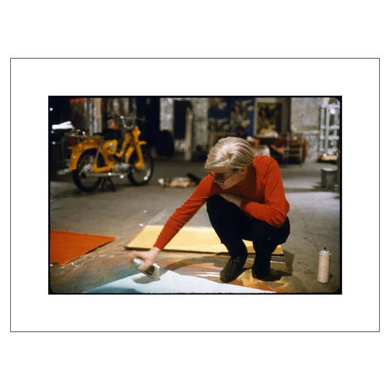 Andy with Spraypaint and Moped, The Factory, NYC, circa 1965 poster by Nat Finkelstein - Image 2