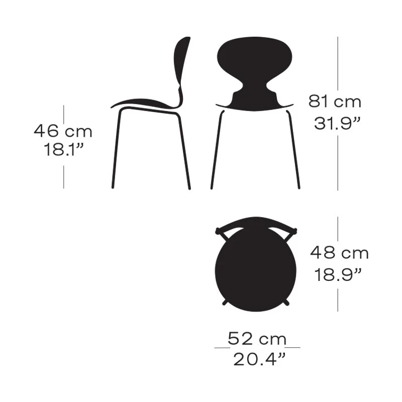 Ant chair des. Arne Jacobsen, 1951  - Pale rose / Black - made by Fritz Hansen - Image 4