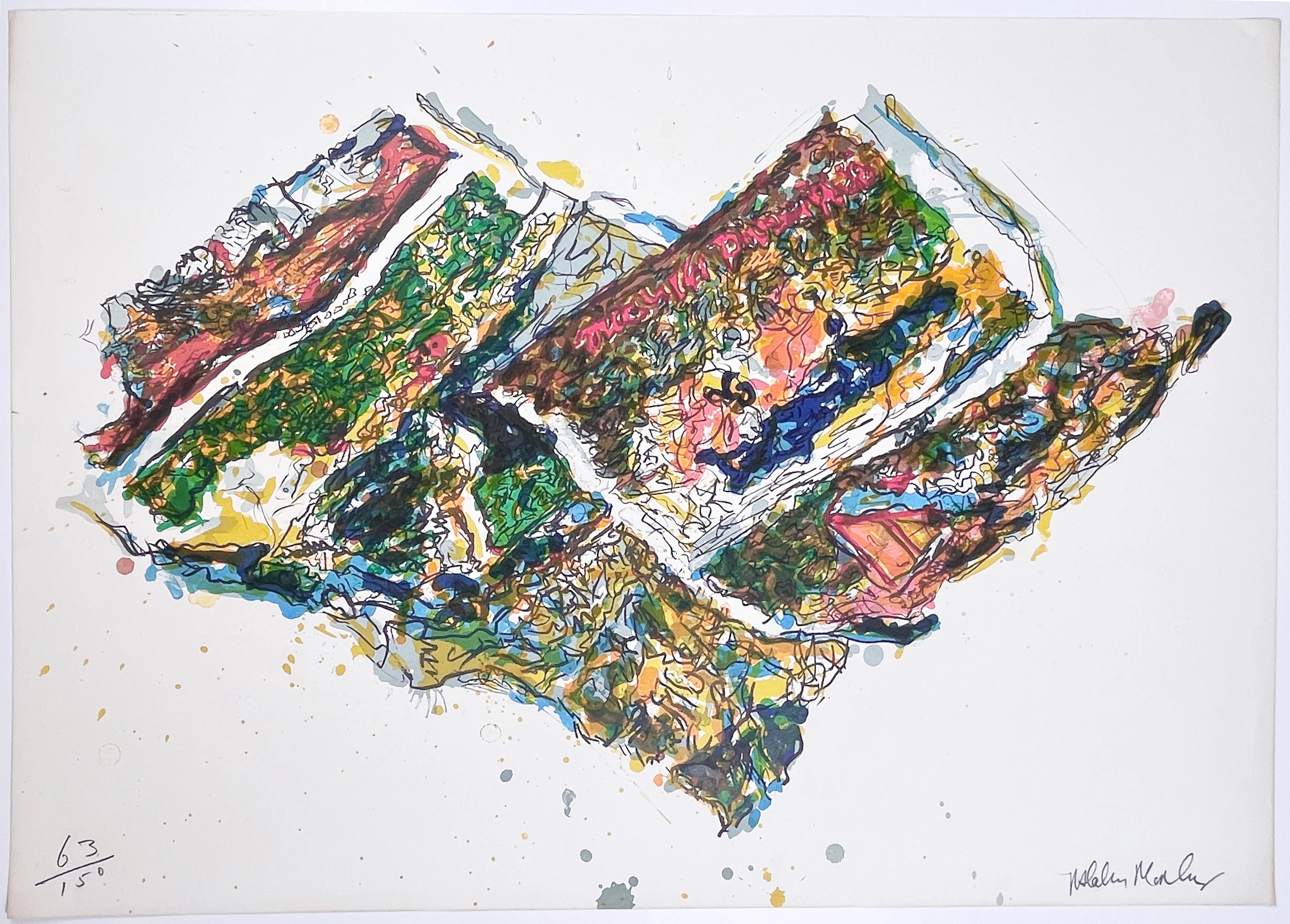 Arles/Miami (portfolio), 1973 by Malcolm Morley - portfolio of Five 5-29 colour lithographs, edition 63/100 - Image 2