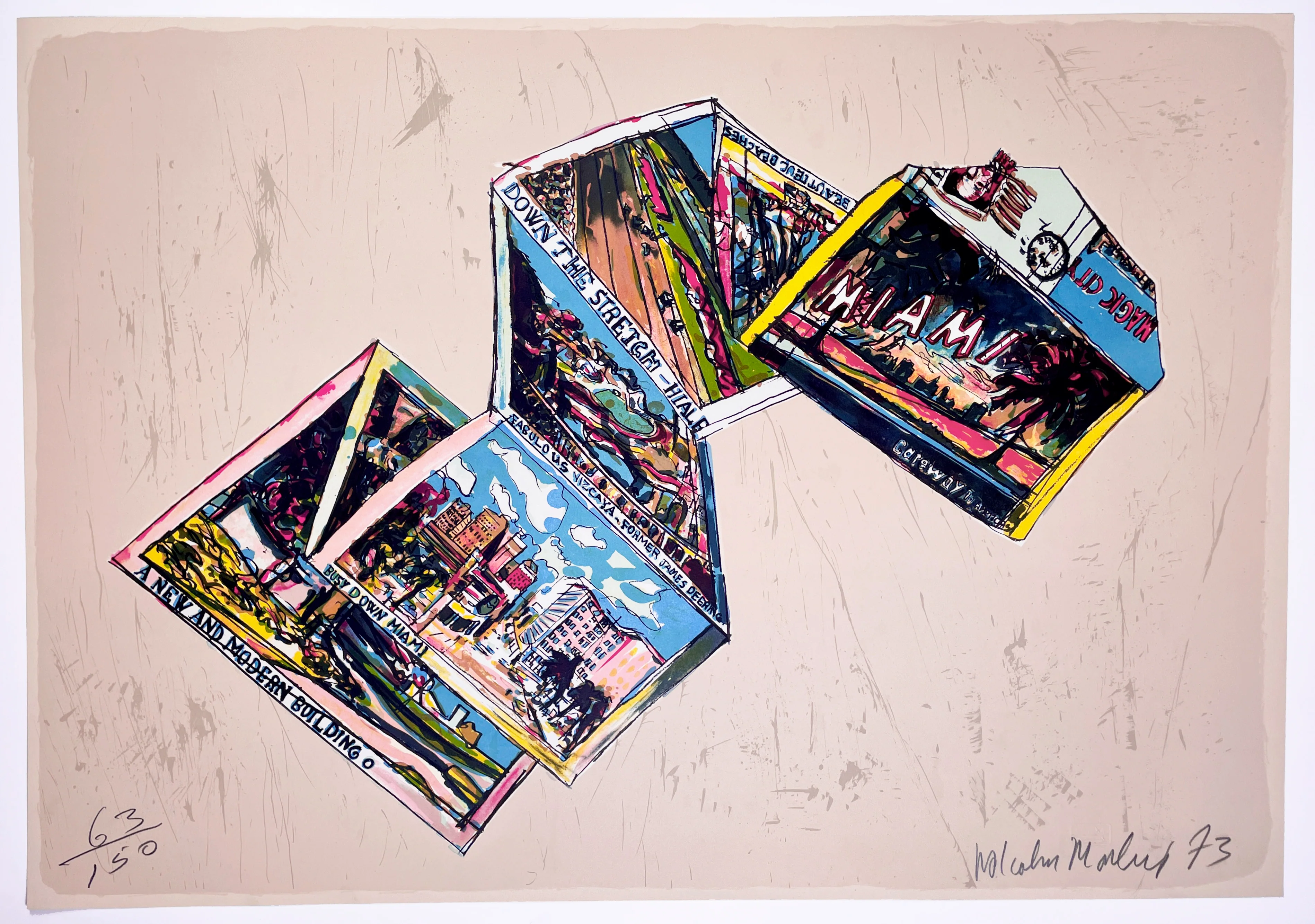 Arles/Miami (portfolio), 1973 by Malcolm Morley - portfolio of Five 5-29 colour lithographs, edition 63/100 - Image 4