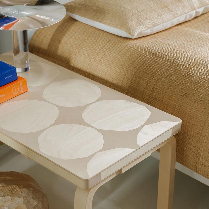 Bench 153B - Kivet - des. Alvar Aalto 1945, Pattern des. Maija Isola 1956, made by Artek + Marimekko - Image 6