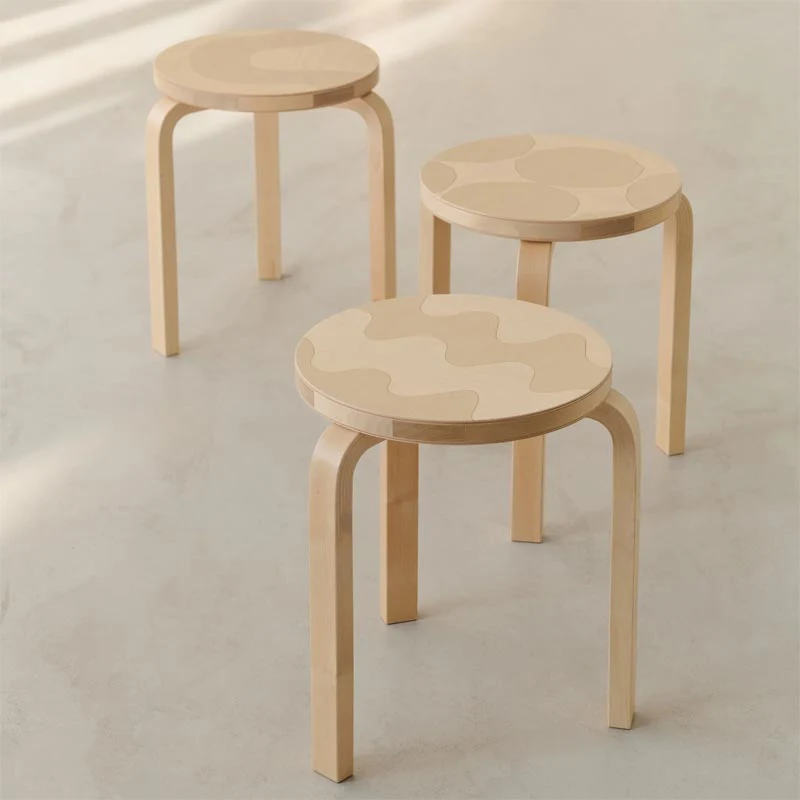 Stool 60 - Lokki - des. Alvar Aalto 1933, Pattern des. Maija Isola, made by Artek + Marimekko - Image 8
