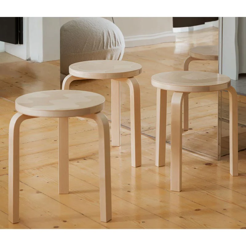 Stool 60 - Lokki - des. Alvar Aalto 1933, Pattern des. Maija Isola, made by Artek + Marimekko - Image 9