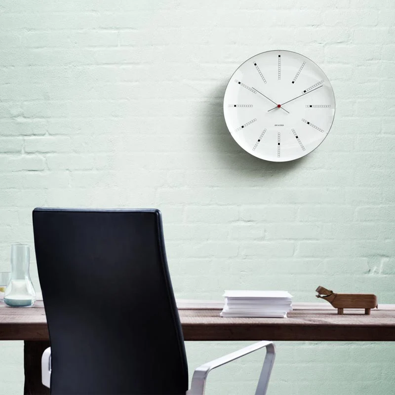 Bankers wall clock des. Arne Jacobsen - 29cm diameter - Image 4