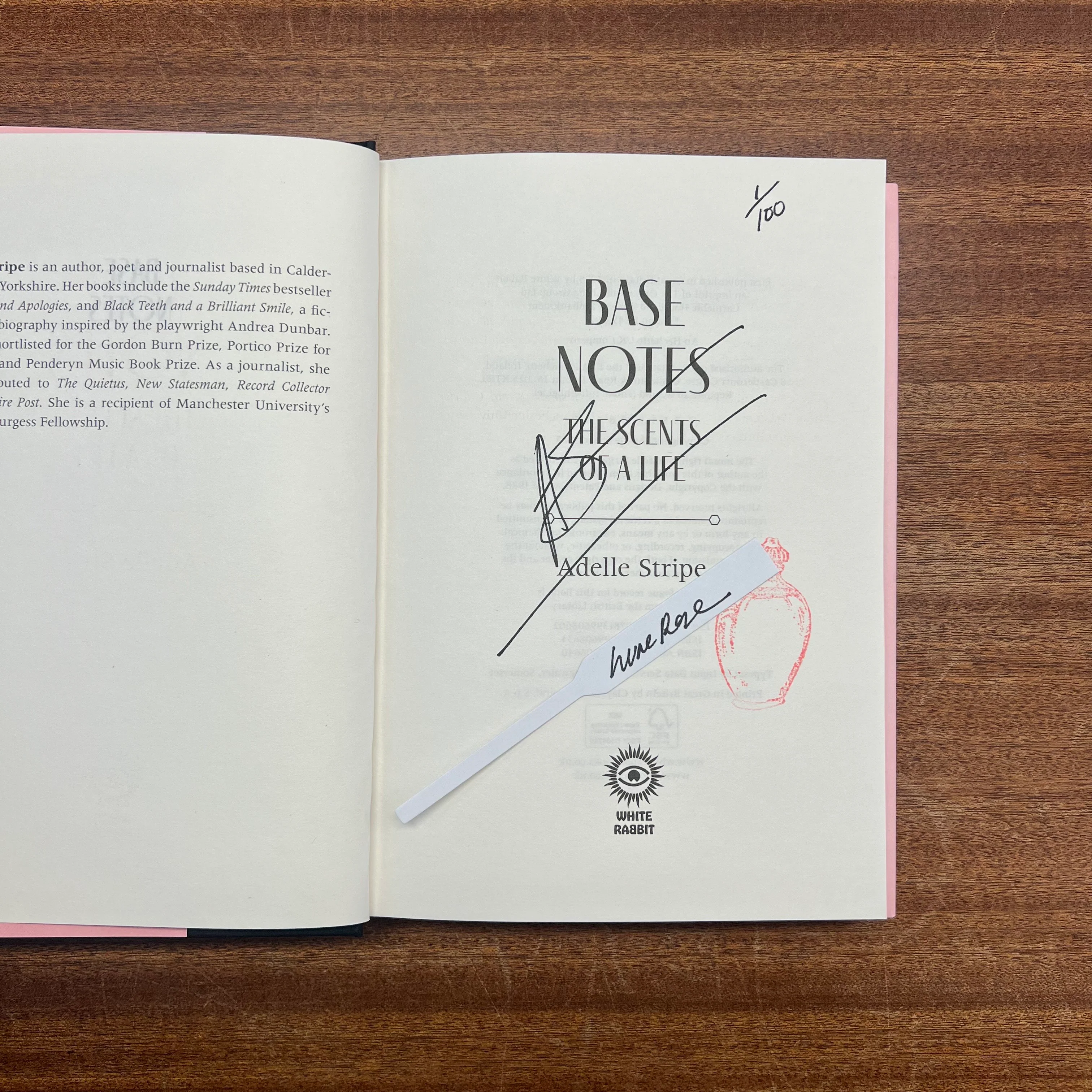Base Notes: The Scents of a Life by Adelle Stripe (Signed, Numbered and Stamped Hardback) - Image 2