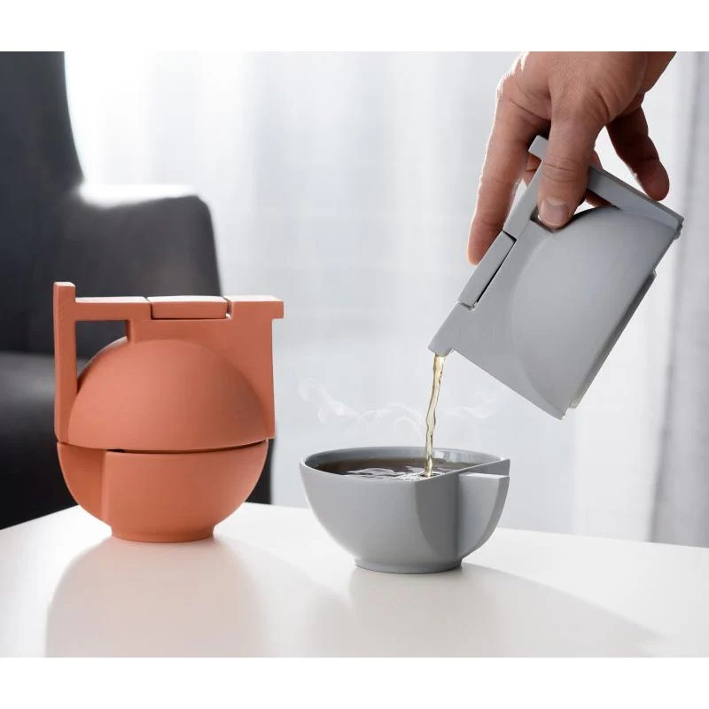 Bau Solo Tea Set - Brick - des. Edyta Cieloch, Polskie Fabryki Porcelany – Ćmielów Design Studio - Image 4