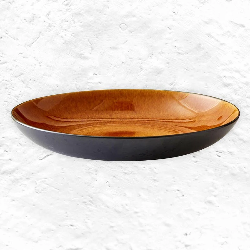 Serving Platter in Black and Amber - 40 cm - by Bitz