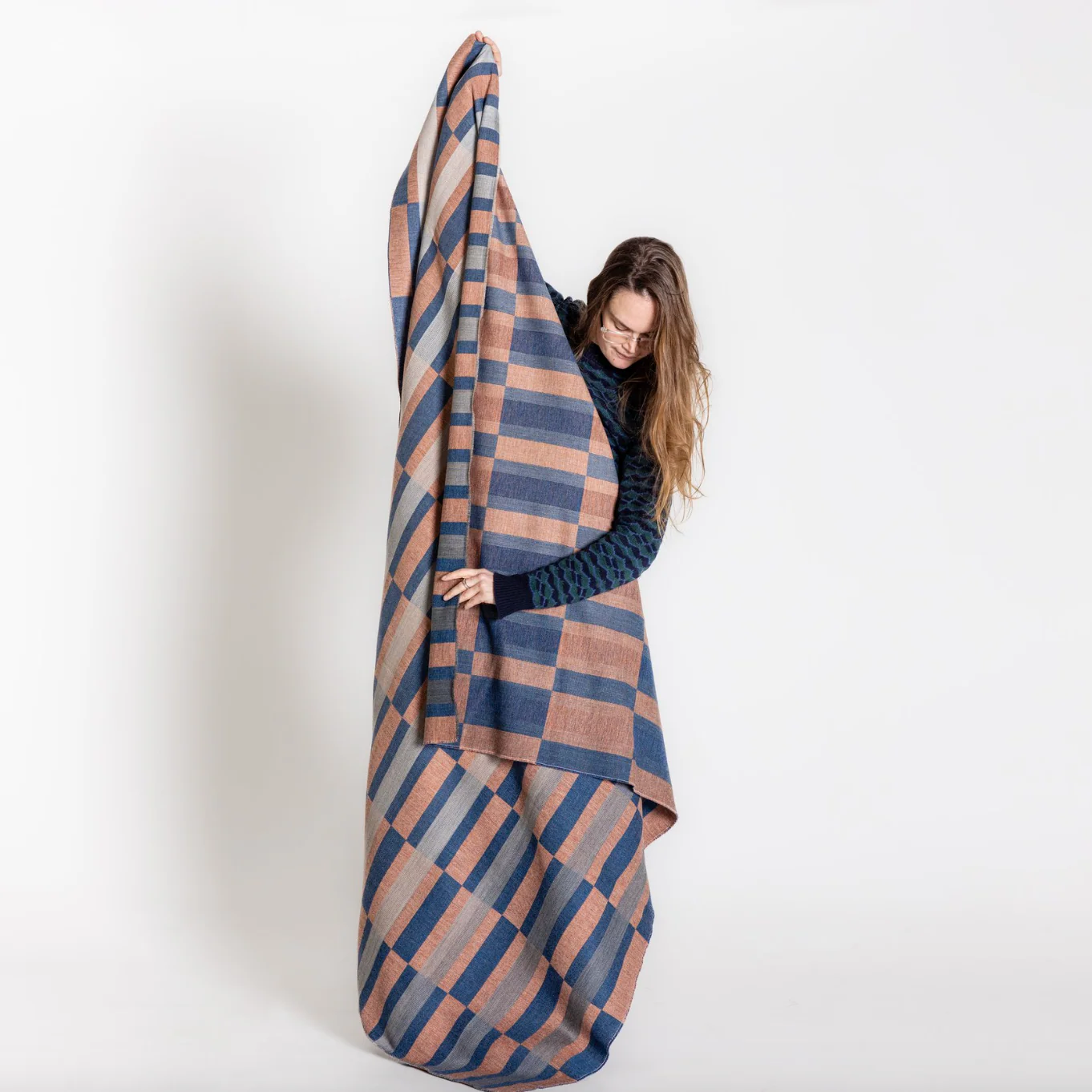 Blocks Blanket / Throw - Pebble - by Hannah Robson - Image 2