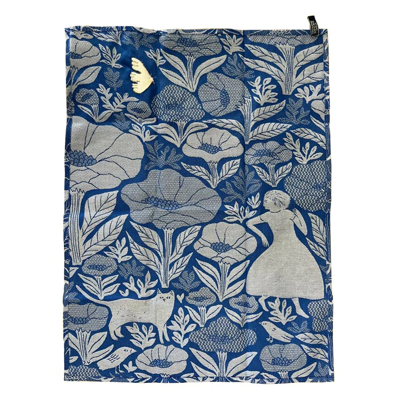 Blue Garden (Jardin Bleu) Tea Towel, by Tissage Moutet - Image 2