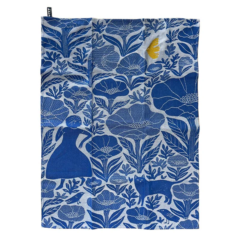 Blue Garden (Jardin Bleu) Tea Towel, by Tissage Moutet - Image 3