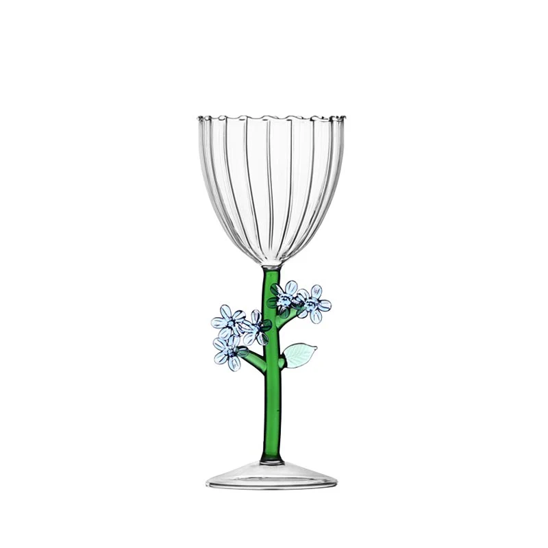 Botanica Stemmed Glass - Blue Flower - des. Alessandra Baldereschi for Ichendorf Milano - Image 2
