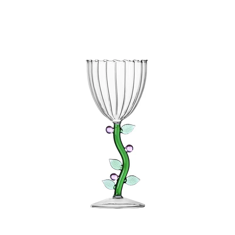 Botanica Stemmed Glass - Pink Flower - des. Alessandra Baldereschi for Ichendorf Milano - Image 2