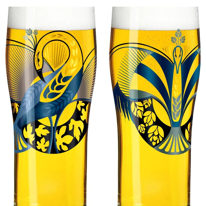 Brauchzeit Allround Beer Glass Set featuring Phoenix Illustration, des. Petra Mohr for Ritzenhoff - Image 5