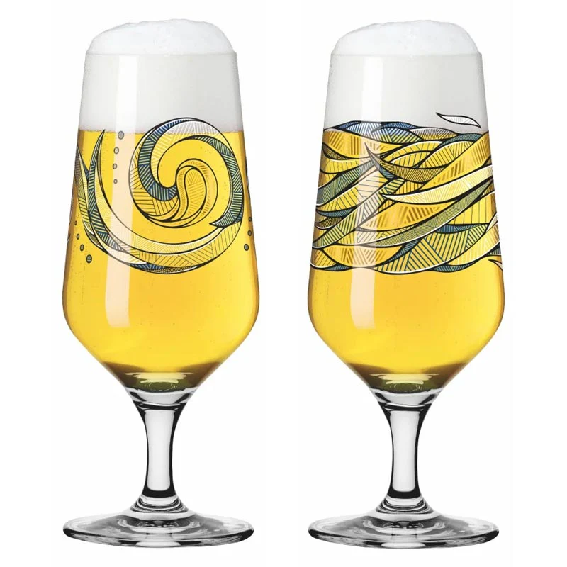 Brauchzeit Pils Glass Set with Water Illustration des. Andreas Preis for Ritzenhoff - Image 3