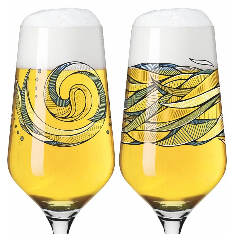 Brauchzeit Pils Glass Set with Water Illustration des. Andreas Preis for Ritzenhoff - Image 4