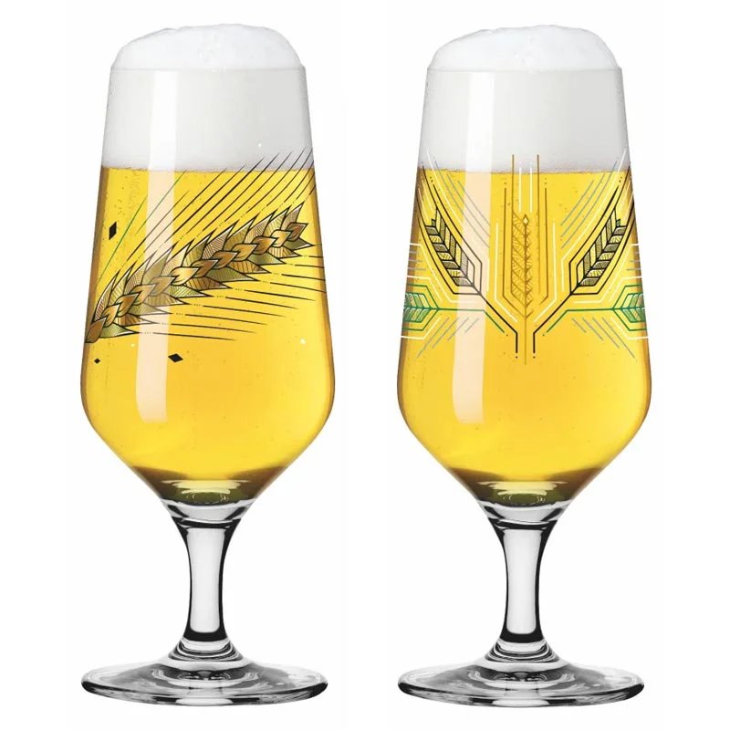 Brauchzeit Beer Glass Set with Barley Illustration by Andreas Preis for Ritzenhoff - Image 3