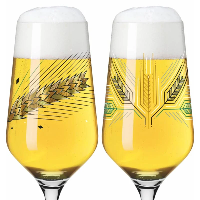 Brauchzeit Beer Glass Set with Barley Illustration by Andreas Preis for Ritzenhoff - Image 4