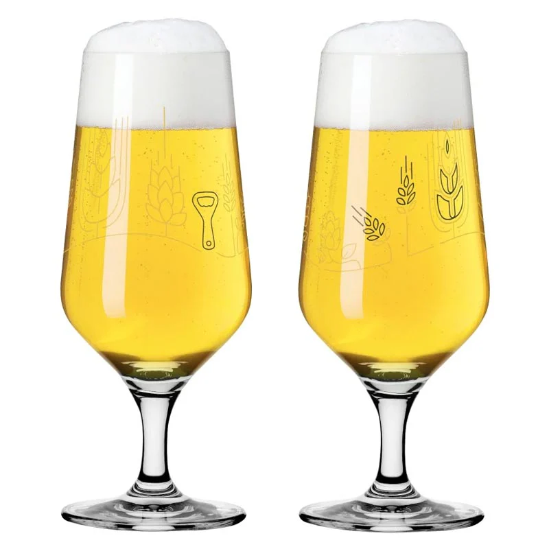 Brauchzeit Pils Glass Set Featuring Hops, Malt and Bottle Opener Illustration des. Sonja Eikler for Ritzenhoff - Image 3