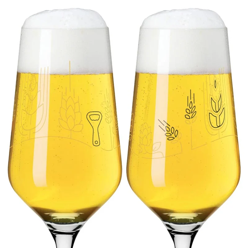 Brauchzeit Pils Glass Set Featuring Hops, Malt and Bottle Opener Illustration des. Sonja Eikler for Ritzenhoff - Image 4