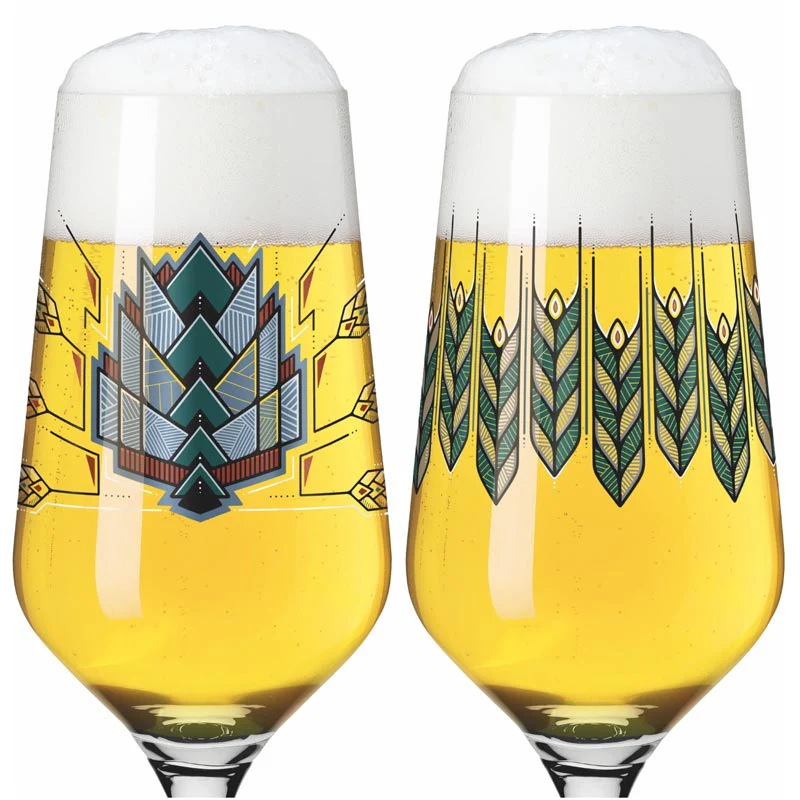 Brauchzeit Pils Glass Set with Hops and Barley Illustration, des. Andreas Preis for Ritzenhoff - Image 5