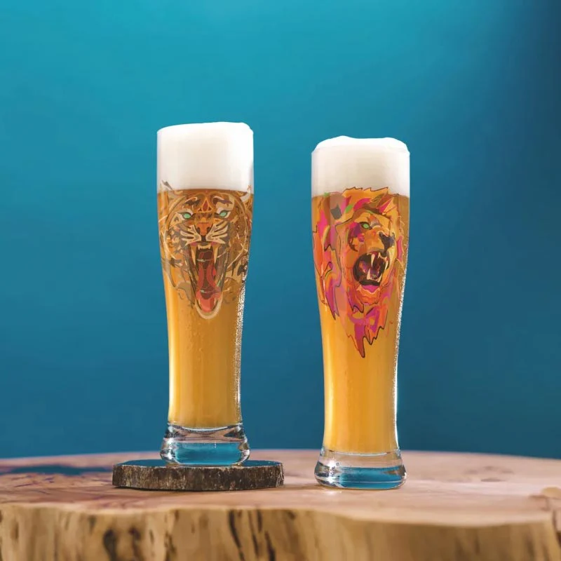Brauchzeit Weizen set featuring Lion and Tiger illustrations - des. Justin Maller for Ritzenhoff - Image 5