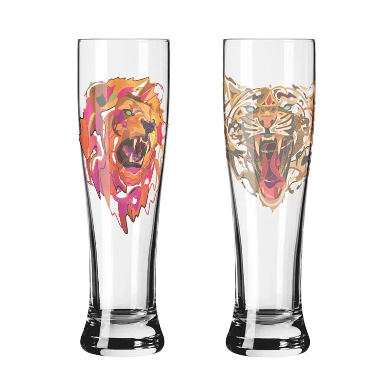 Brauchzeit Weizen set featuring Lion and Tiger illustrations - des. Justin Maller for Ritzenhoff - Image 7
