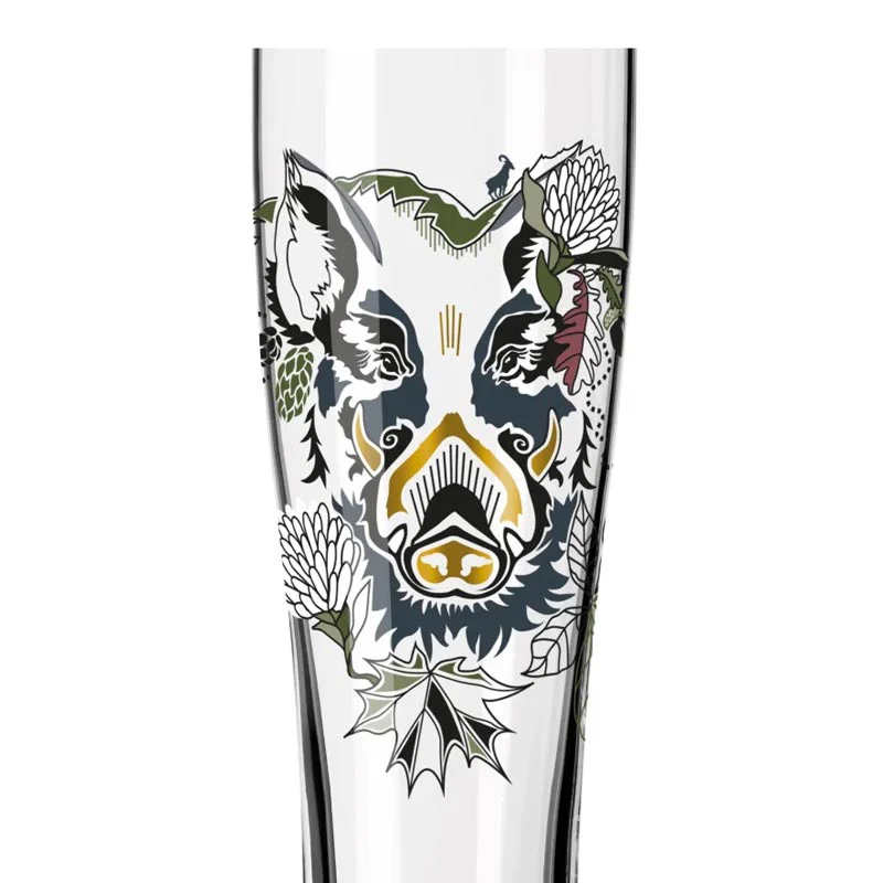 Brauchzeit 'Weizen' (Wheat Beer) Glass Set featuring Wild Boar and Badger Illustration, des. Petra Mohr for Ritzenhoff - Image 6