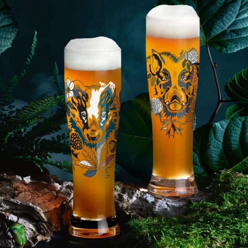 Brauchzeit 'Weizen' (Wheat Beer) Glass Set featuring Wild Boar and Badger Illustration, des. Petra Mohr for Ritzenhoff - Image 7