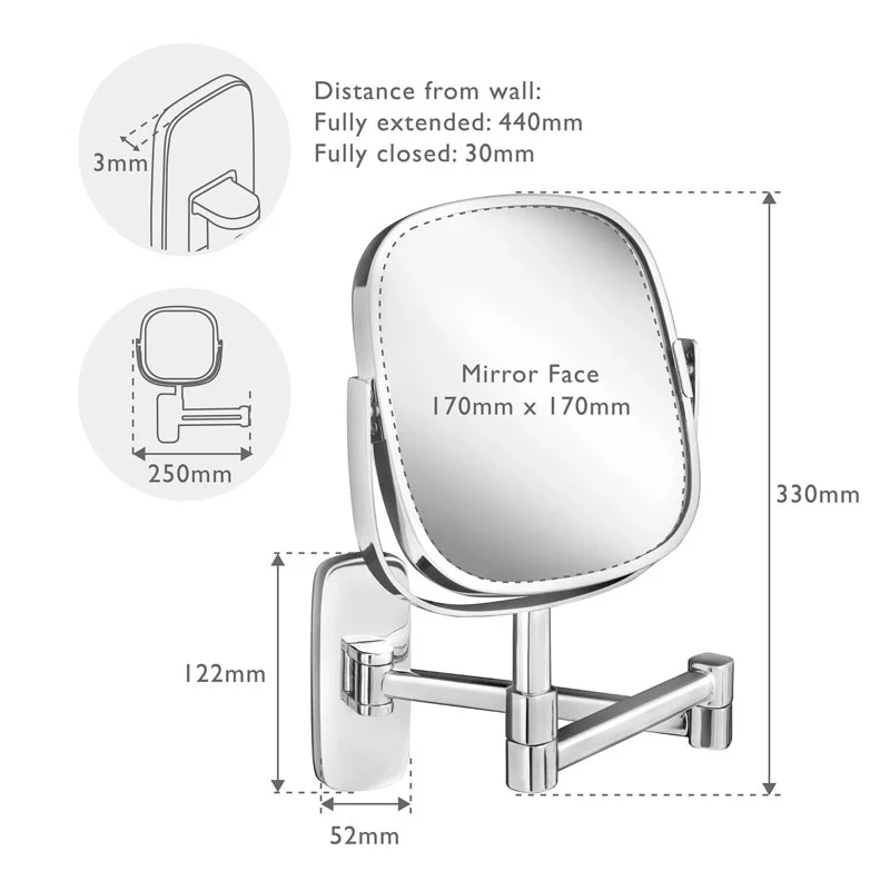 Burford Extendable Magnifying Mirror - by Robert Welch - Image 5