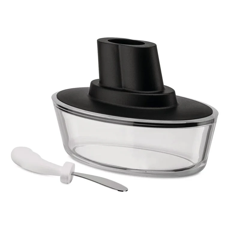 Ship Shape Butter Dish with Spreader - Black - by Paul Van Iersel Harry and Stefani Giovannoni for Alessi - Image 2