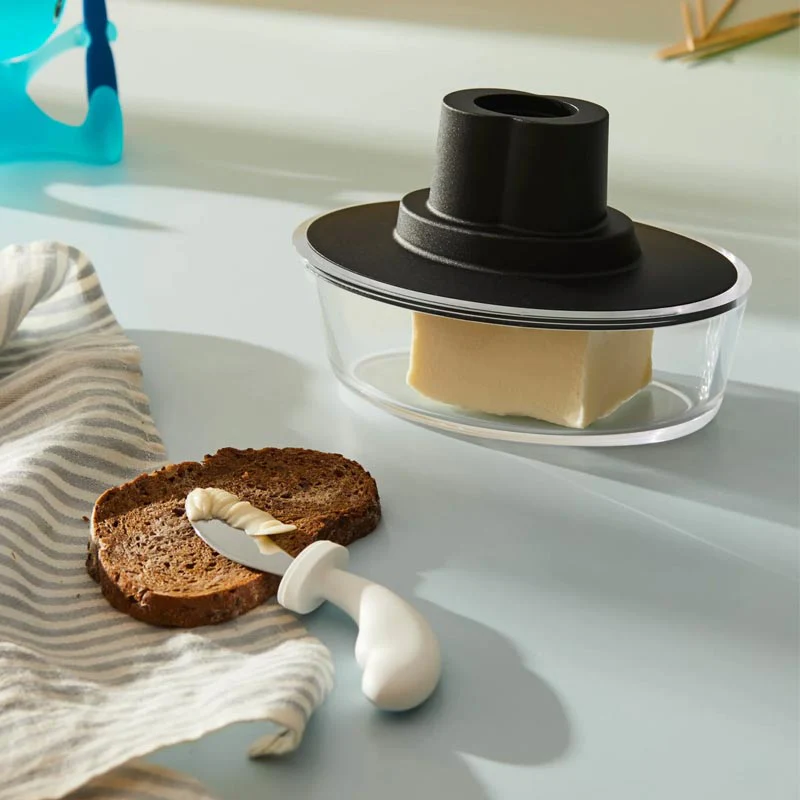 Ship Shape Butter Dish with Spreader - Black - by Paul Van Iersel Harry and Stefani Giovannoni for Alessi - Image 3