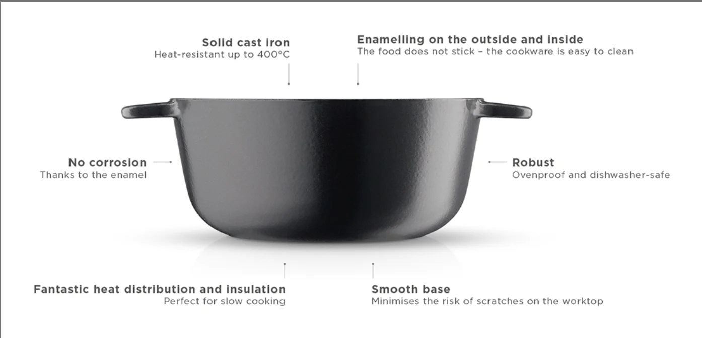 Lightweight Cast Iron Casserole - 24cm - by Eva Solo - Image 2