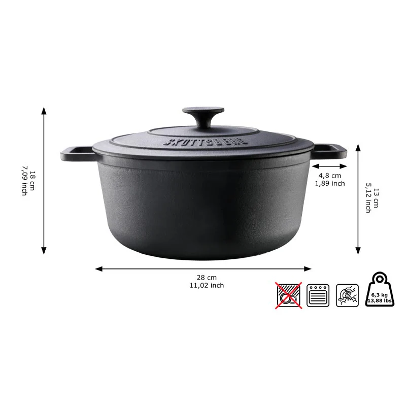 Skottsberg Cast Iron Casserole - 28cm - Image 5