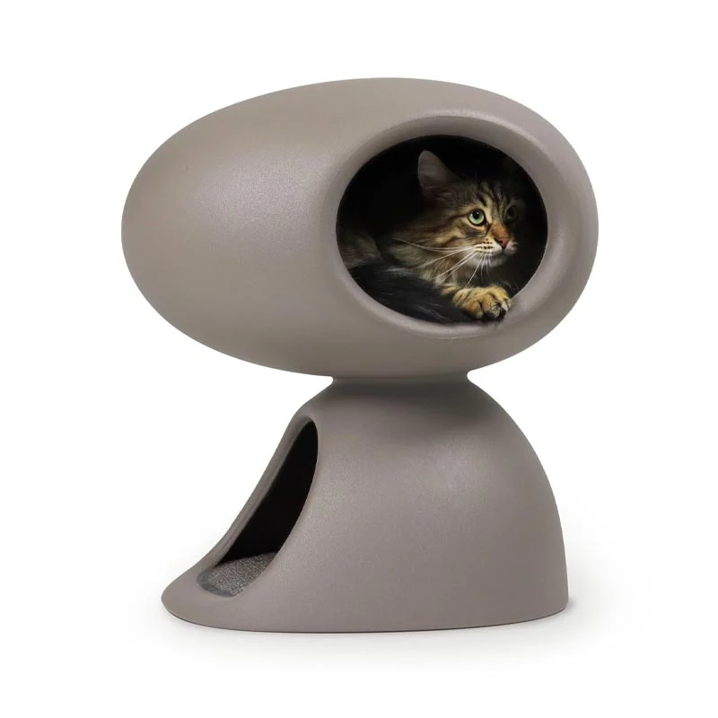 "Cat Cave" Cat Bed - Grey - des. Stefano Giovannoni, for United Pets - Image 2