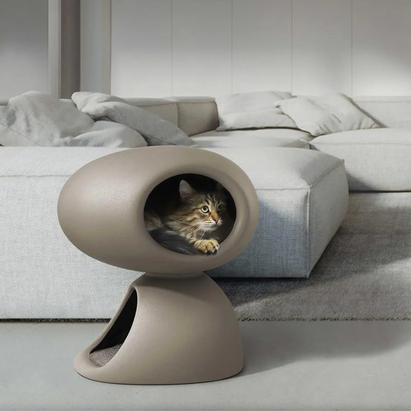 "Cat Cave" Cat Bed - Grey - des. Stefano Giovannoni, for United Pets - Image 3