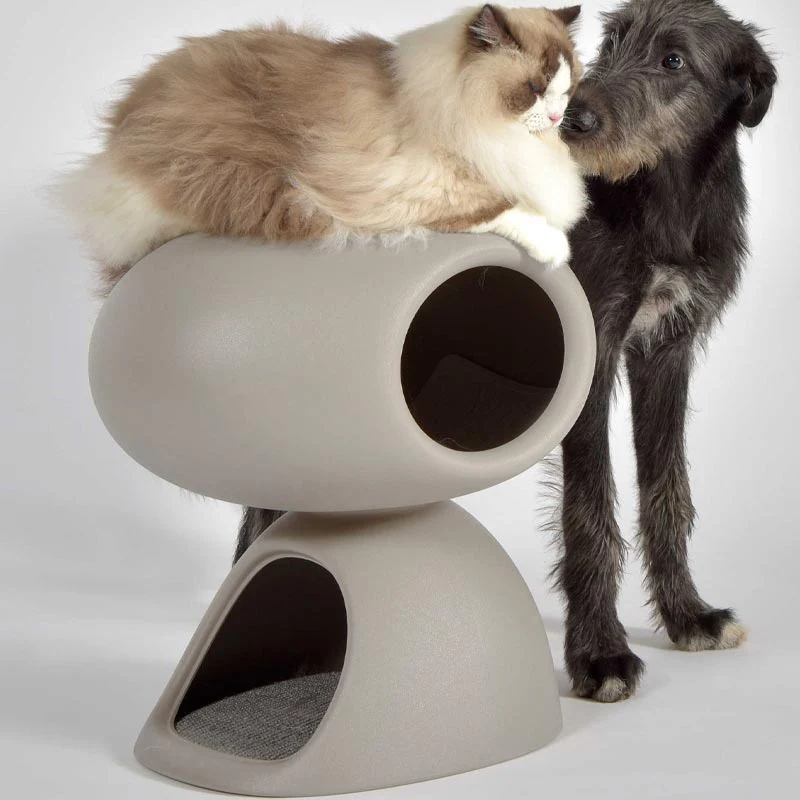 "Cat Cave" Cat Bed - Grey - des. Stefano Giovannoni, for United Pets - Image 4