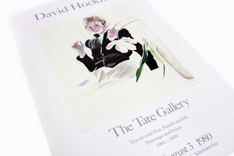 Celia in a Black Dress With White Flowers 1972 poster by David Hockney (Tate Gallery 1980) - small print run on heavy paper stock - Image 2